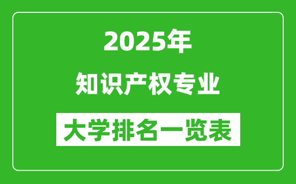 全國知識產(chǎn)權(quán)專業(yè)最好的大學排名一覽表(2025最新)
