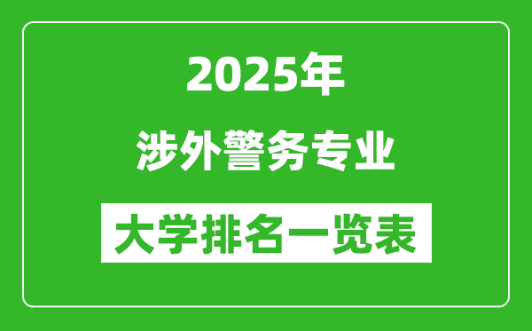 全國涉外警務(wù)專業(yè)最好的大學(xué)排名一覽表(2025最新)