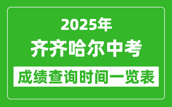 齊齊哈爾中考成績(jī)查詢時(shí)間2025年具體時(shí)間一覽表