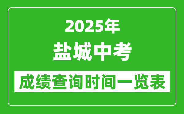 鹽城中考成績(jī)查詢時(shí)間2025年具體時(shí)間一覽表