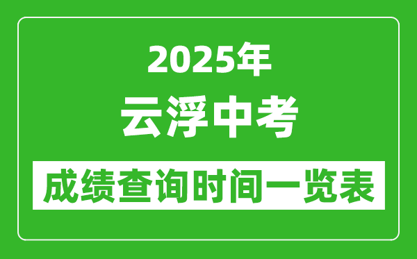 云浮中考成績(jī)查詢時(shí)間2025年具體時(shí)間一覽表