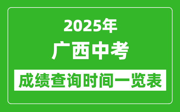 2025年廣西各市中考成績查詢時(shí)間一覽表
