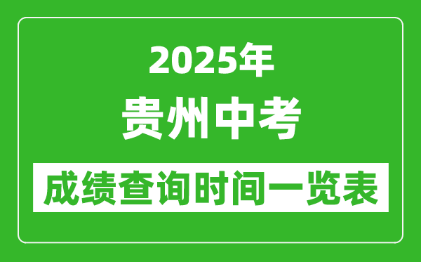 2025年貴州各市中考成績(jī)查詢時(shí)間一覽表