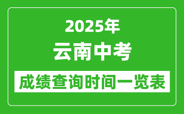2025年云南各市中考成績查詢時(shí)間一覽表