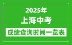 2025年上海中考成績查詢時間一覽表