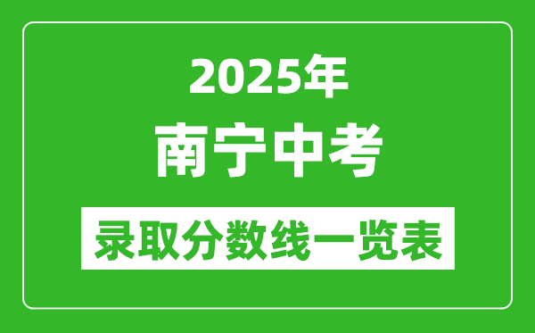 2025年南寧中考錄取分?jǐn)?shù)線一覽表(含歷年分?jǐn)?shù)線)