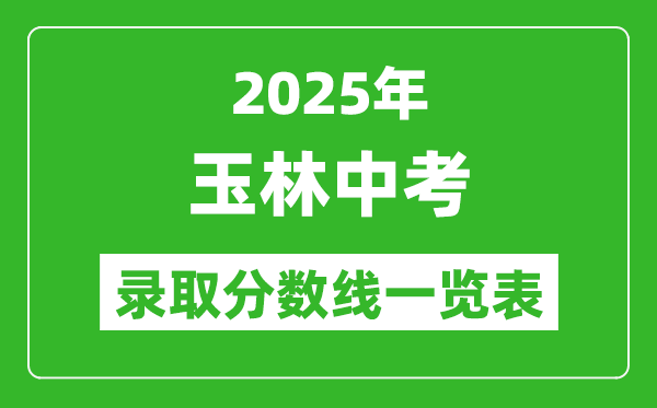 2025年玉林中考錄取分?jǐn)?shù)線一覽表(含歷年分?jǐn)?shù)線)