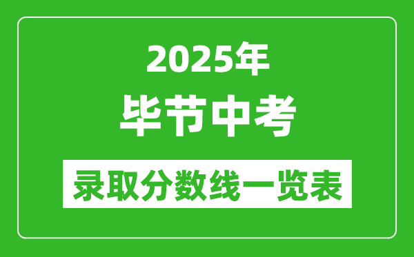 2025年畢節(jié)中考錄取分數(shù)線一覽表(含歷年分數(shù)線)