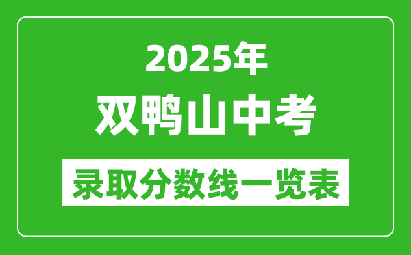 2025年雙鴨山中考錄取分數(shù)線一覽表(含歷年分數(shù)線)