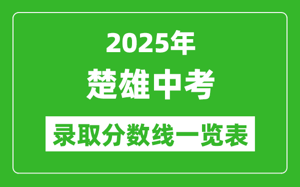 2025年楚雄中考錄取分?jǐn)?shù)線一覽表(含歷年分?jǐn)?shù)線)