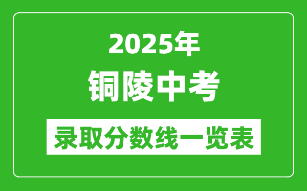 2025年銅陵中考錄取分?jǐn)?shù)線一覽表(含歷年分?jǐn)?shù)線)