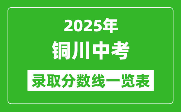 2025年銅川中考錄取分?jǐn)?shù)線一覽表(含歷年分?jǐn)?shù)線)