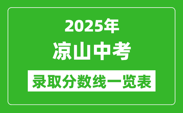 2025年涼山中考錄取分數(shù)線一覽表(含歷年分數(shù)線)