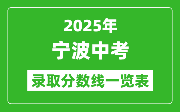 2025年寧波中考錄取分?jǐn)?shù)線一覽表(含歷年分?jǐn)?shù)線)