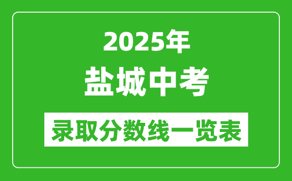 2025年鹽城中考錄取分數(shù)線一覽表(含歷年分數(shù)線)