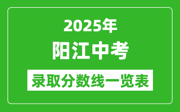 2025年陽江中考錄取分數(shù)線一覽表(含歷年分數(shù)線)