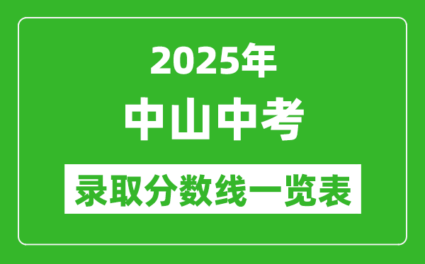 2025年中山中考錄取分?jǐn)?shù)線一覽表(含歷年分?jǐn)?shù)線)