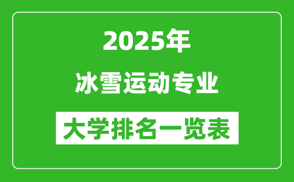 全國(guó)冰雪運(yùn)動(dòng)專業(yè)最好的大學(xué)排名一覽表(2025最新)