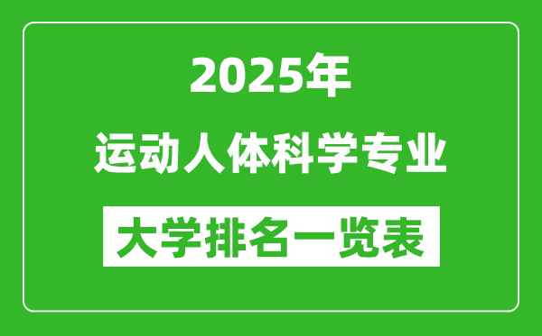 全國運(yùn)動(dòng)人體科學(xué)專業(yè)最好的大學(xué)排名一覽表(2025最新)