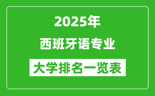 全國西班牙語專業(yè)最好的大學排名一覽表(2025最新)
