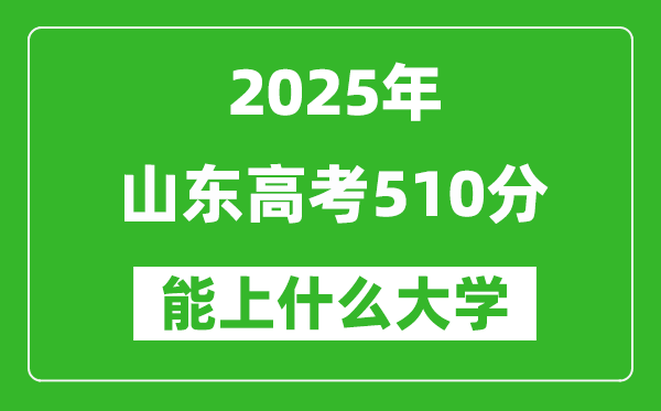 2025山東高考510分左右的大學(xué)一覽表(含理科+文科)