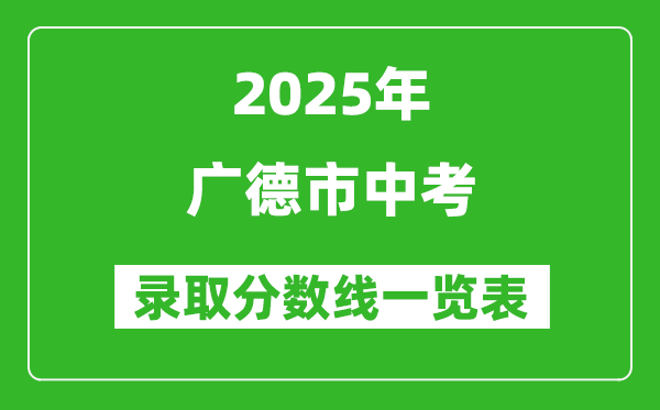 2025年廣德市中考錄取分數(shù)線一覽表(含歷年分數(shù)線)
