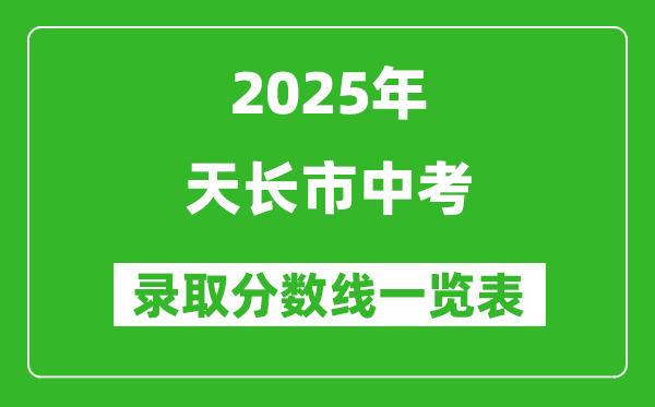 2025年天長市中考錄取分數(shù)線一覽表(含歷年分數(shù)線)