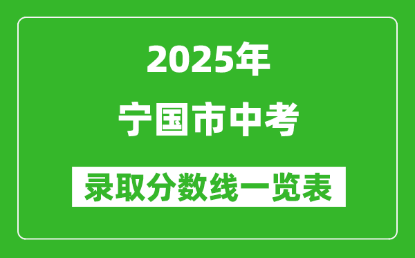 2025年寧國(guó)市中考錄取分?jǐn)?shù)線(xiàn)一覽表(含歷年分?jǐn)?shù)線(xiàn))