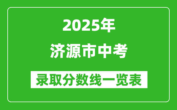2025年濟源市中考錄取分數(shù)線一覽表(含歷年分數(shù)線)