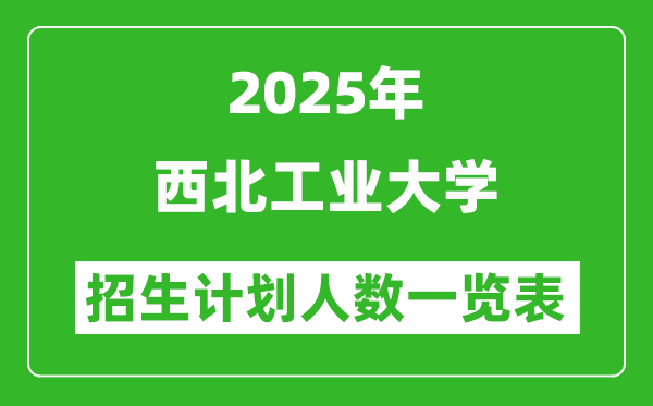 2025年西北工業(yè)大學(xué)在各省招生計(jì)劃人數(shù)一覽表