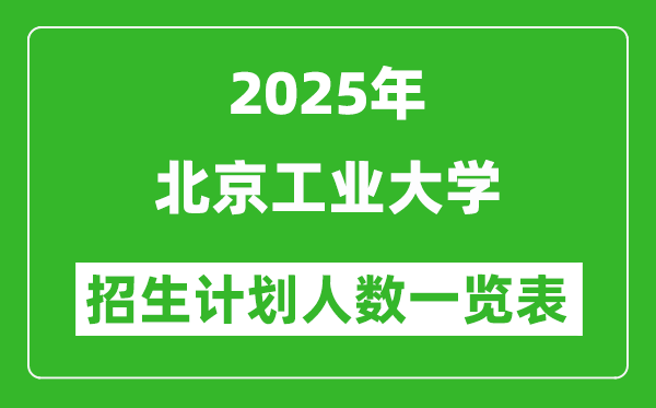 2025年北京工業(yè)大學(xué)在各省招生計劃人數(shù)一覽表