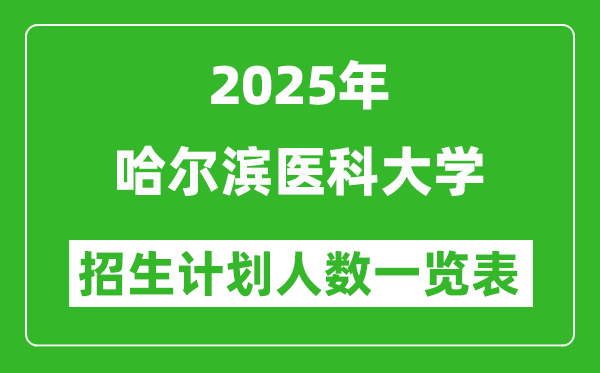 2025年哈爾濱醫(yī)科大學(xué)在各省招生計劃人數(shù)一覽表