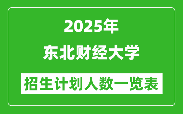 2025年東北財經(jīng)大學(xué)在各省招生計劃人數(shù)一覽表