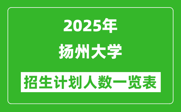 2025年揚州大學(xué)在各省招生計劃人數(shù)一覽表