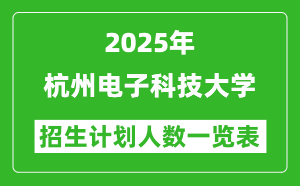 2025年杭州電子科技大學(xué)在各省招生計(jì)劃人數(shù)一覽表