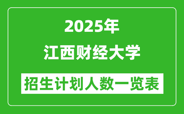 2025年江西財(cái)經(jīng)大學(xué)在各省招生計(jì)劃人數(shù)一覽表