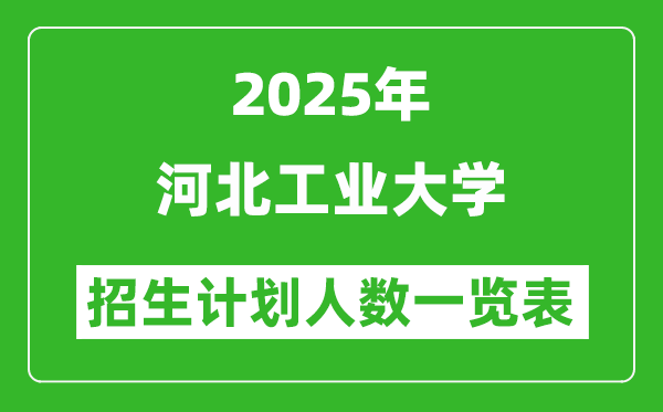 2025年河北工業(yè)大學(xué)在各省招生計(jì)劃人數(shù)一覽表