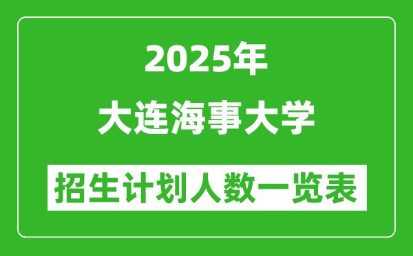 2025年大連海事大學在各省招生計劃人數(shù)一覽表