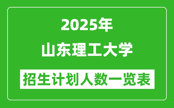 2025年山東理工大學(xué)在各省招生計(jì)劃人數(shù)一覽表