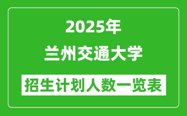 2025年蘭州交通大學(xué)在各省招生計劃人數(shù)一覽表