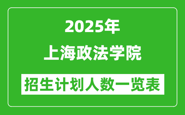 2025年上海政法學(xué)院在各省招生計(jì)劃人數(shù)一覽表