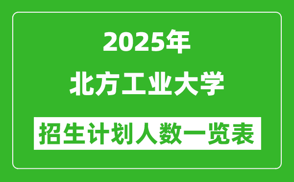 2025年北方工業(yè)大學(xué)在各省招生計(jì)劃人數(shù)一覽表