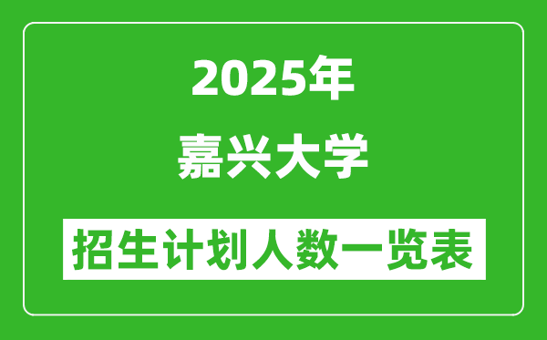 2025年嘉興大學(xué)在各省招生計(jì)劃人數(shù)一覽表