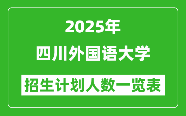 2025年四川外國(guó)語(yǔ)大學(xué)在各省招生計(jì)劃人數(shù)一覽表