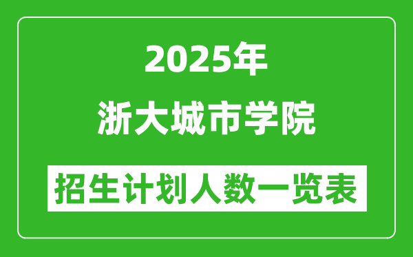 2025年浙大城市學(xué)院在各省招生計(jì)劃人數(shù)一覽表