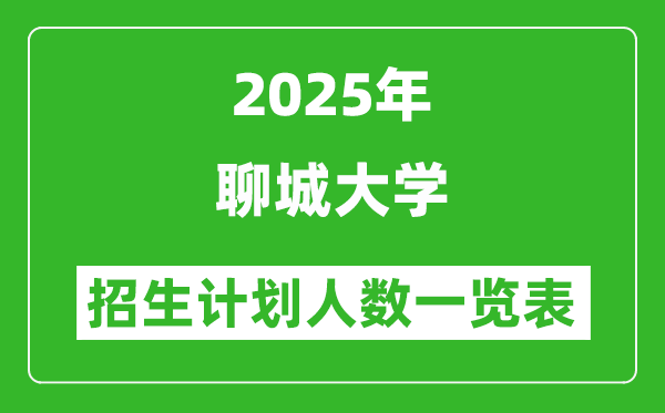 2025年聊城大學(xué)在各省招生計劃人數(shù)一覽表
