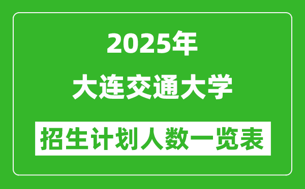 2025年大連交通大學(xué)在各省招生計劃人數(shù)一覽表