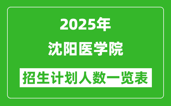 2025年沈陽(yáng)醫(yī)學(xué)院在各省招生計(jì)劃人數(shù)一覽表