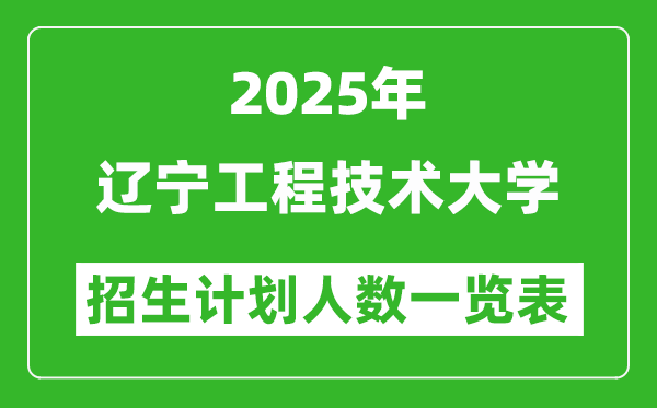 2025年遼寧工程技術(shù)大學(xué)在各省招生計(jì)劃人數(shù)一覽表