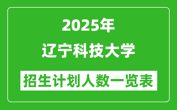 2025年遼寧科技大學(xué)在各省招生計(jì)劃人數(shù)一覽表